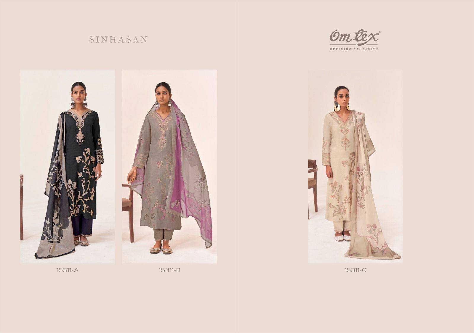 SINHASAN By GANGA Fashion 15311 A TO 15311 C series Beautiful Festive Suits Stylish PURE LINEN JACQUARD PRINTED Dresses At Wholesale Price